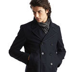 BOSS Black Double Breasted Wool Peacoat