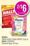 Ricola Swiss Herb Cough Drops or Halls - 2/$6