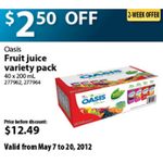 Oasis Fruit juice variety pack - $9.99 ($2.50 off)