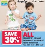 30% off All Snugabye, Sesame Beginnings, Cherokee