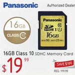 Panasonic 16gb SD Memory Card - $19.99