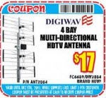 Digiway 4 Bay Multi-Directional HDTV Antenna - $17