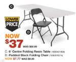 6' Centre Folding Resin Table - $37.00