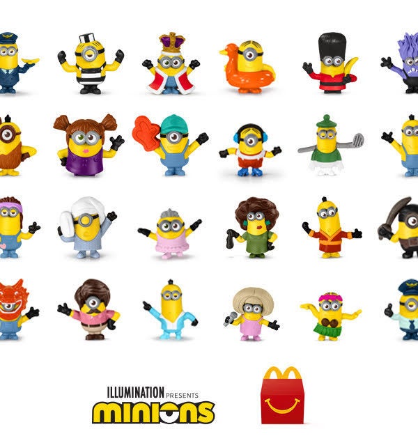 list of mcdonald's minion toys