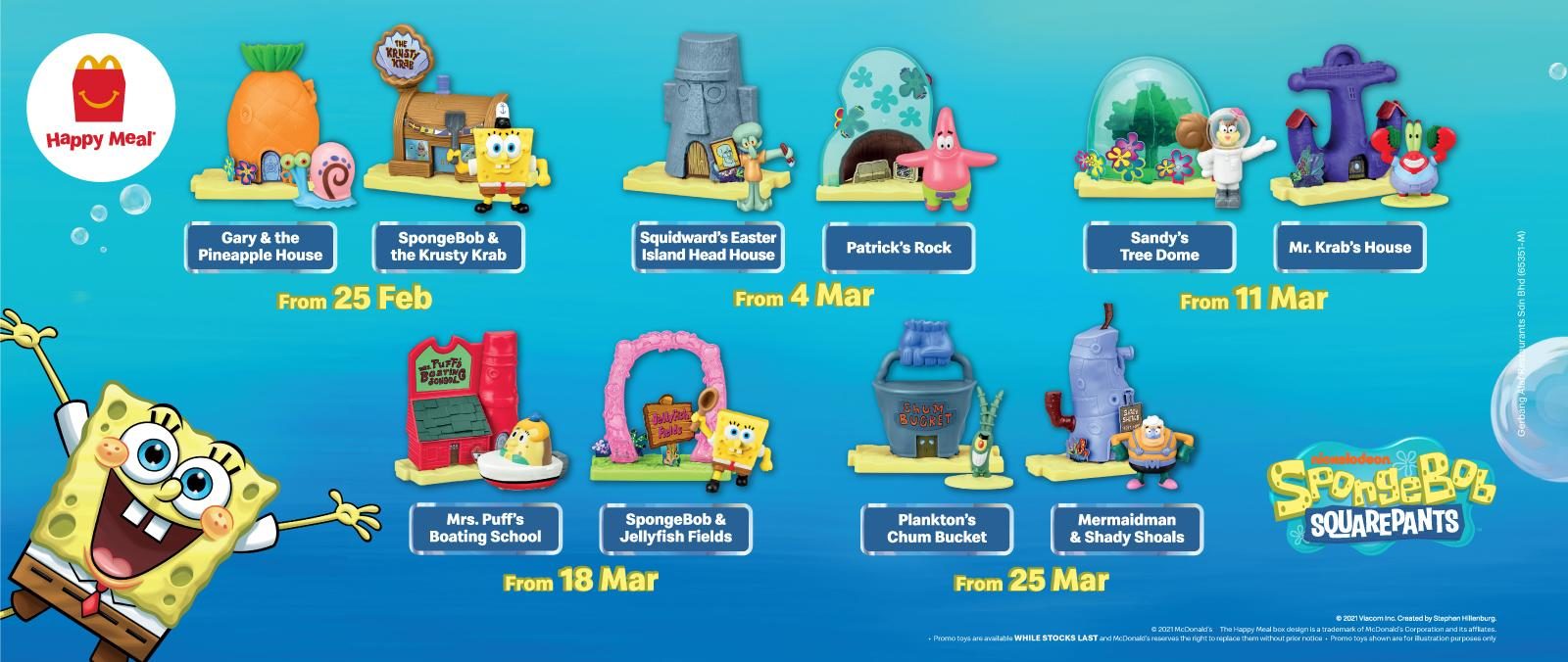 Squidward 2021 Mcdonalds Happy Meal Toy Spongebob Squarepants 
